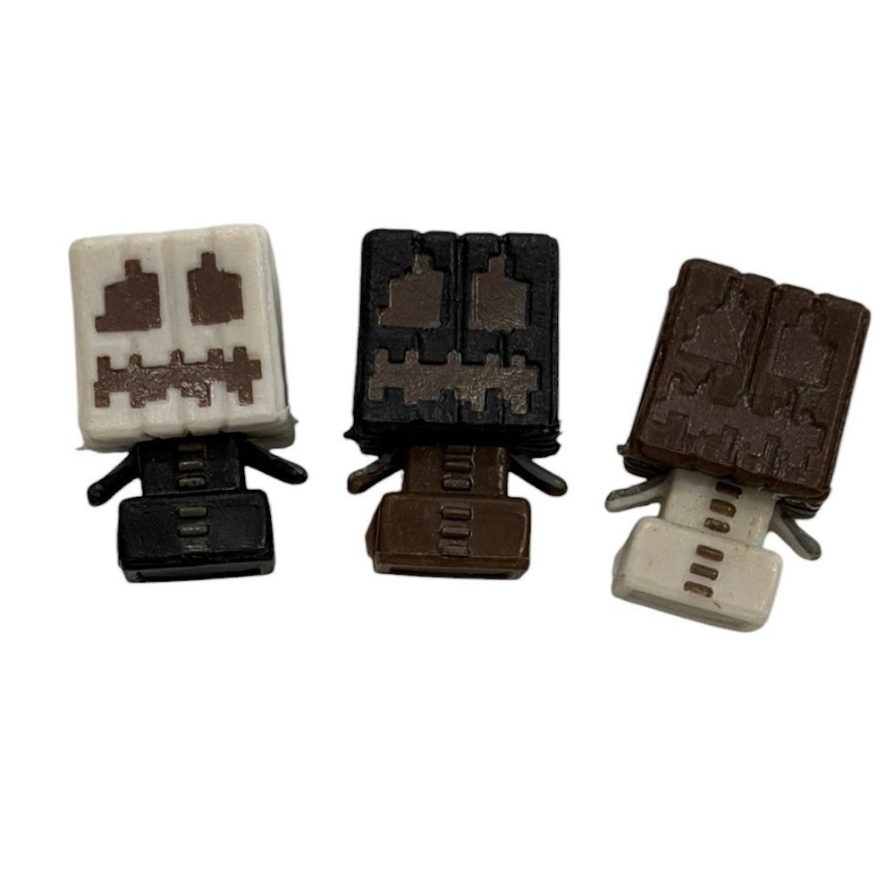 Minecraft Mini Figures Snow Golem 1" Brown Lot Of 3 Pumpkin Snowman Halloween